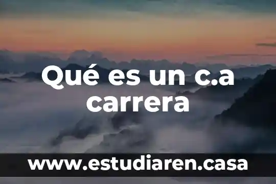 Que es ca en matematicas 5 Qué es un c.a carrera