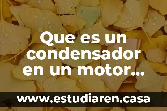 Que es un condensador en un motor electrico