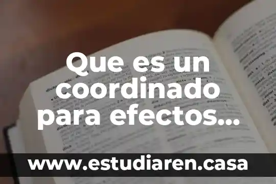 Que es un coordinado para efectos fiscales