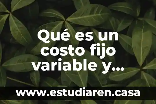 Que es adquisicion de activo fijo 6 Qué es un costo fijo variable y mixto