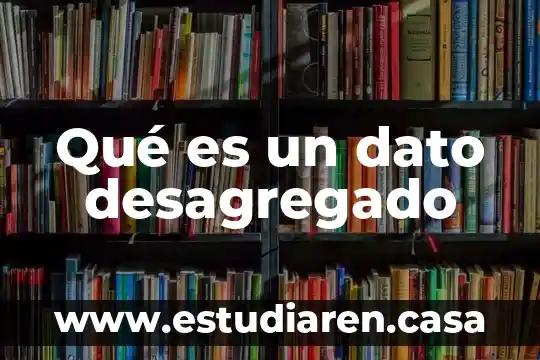 Qué es un dato desagregado