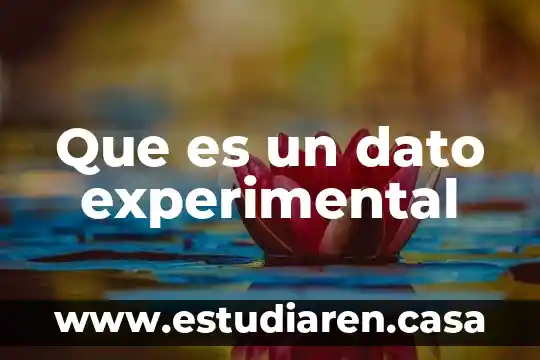 Que es un tipo de investigacion no experimental 8 Que es un dato experimental