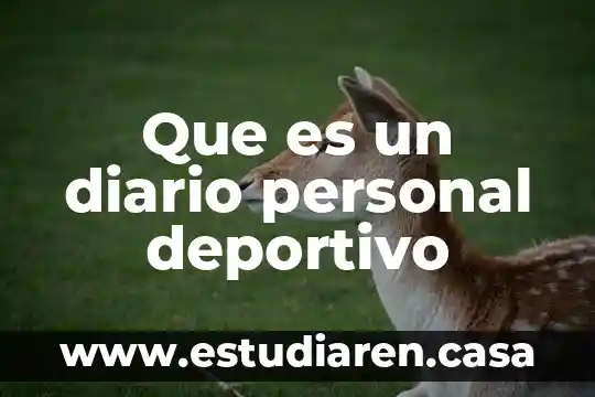 Que es un diario personal deportivo