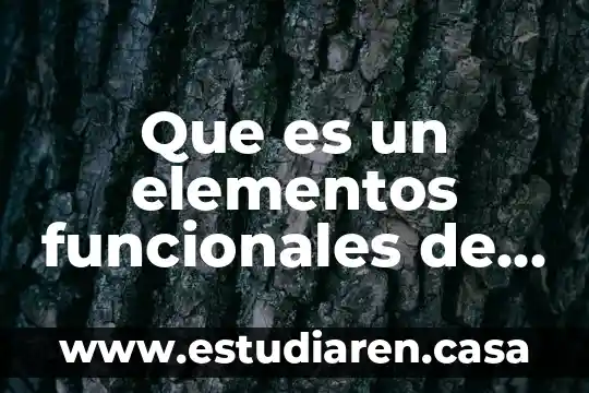 Que es una contribucion y sus elementos 6 Que es un elementos funcionales de la comunidad
