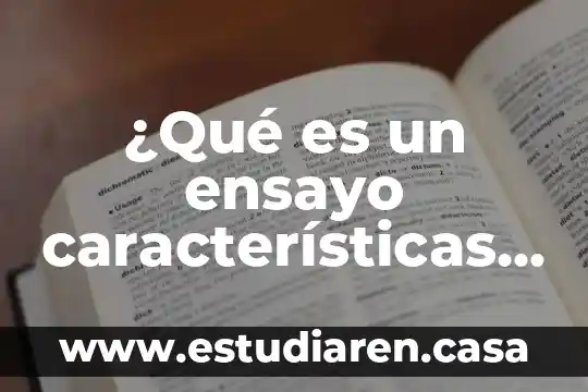 ¿Qué es un ensayo características y tipos?