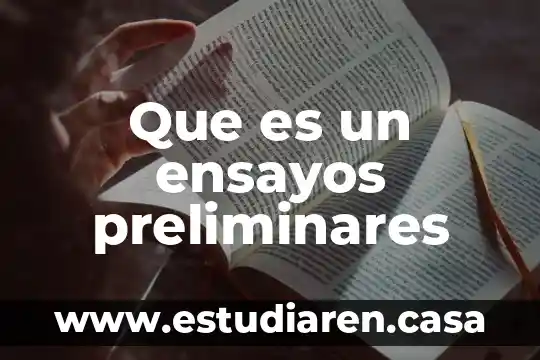 Que es un ensayos preliminares