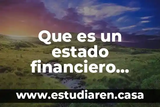 Que es un estado financiero segun libros