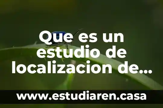 Que es un estudio de localizacion de planta