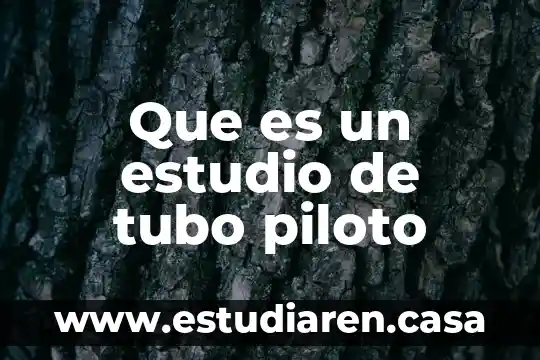 Que es el tubo pitot yahoo 8 Que es un estudio de tubo piloto