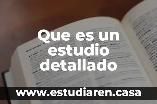 Que es un estudio detallado