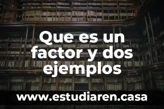 Que es un factor y dos ejemplos