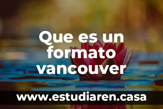 Que es un formato vancouver