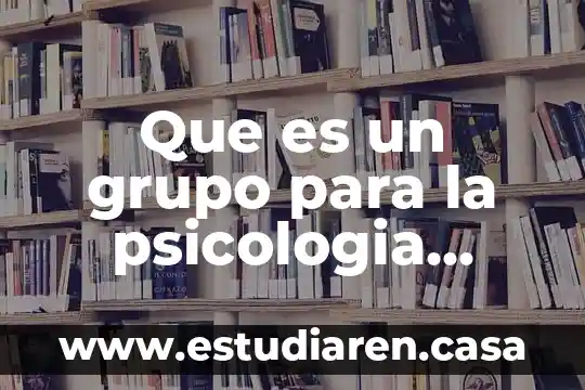 Que es un grupo para la psicologia social