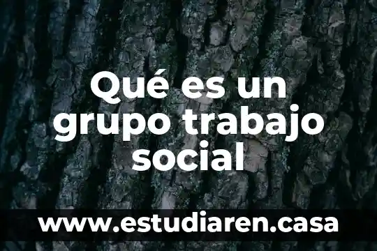 Qué es un grupo trabajo social