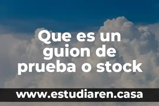 Que es un guion de prueba o stock