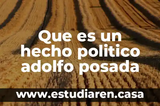 Que es un hecho politico adolfo posada