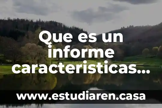 Que es un informe caracteristicas y tipos de informes