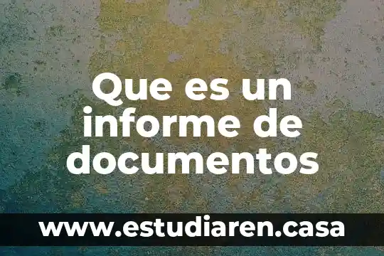 Que es un informe de documentos