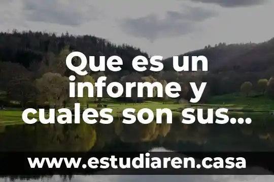 Que es un informe y cuales son sus elementos