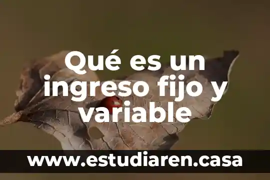 Que es pasivo fijo y ejemplo 4 Qué es un ingreso fijo y variable