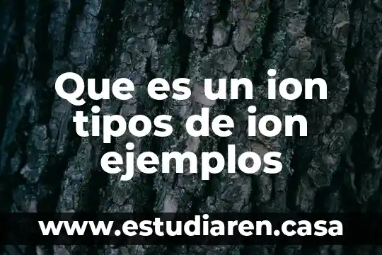 Que es un ion tipos de ion ejemplos