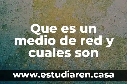 Que es un medio de red y cuales son