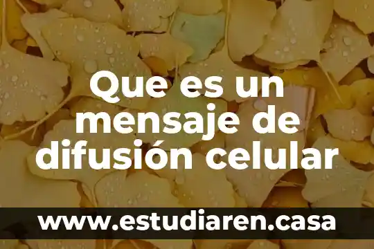 Que es un mensaje de difusión celular