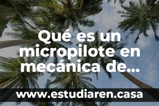 Qué es mecánica de suelos 4 Qué es un micropilote en mecánica de suelos