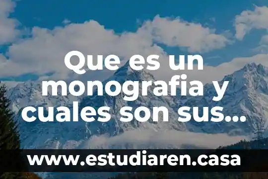 Que es un monografia y cuales son sus partes