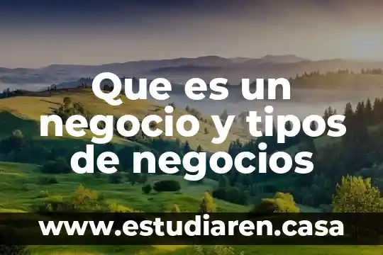 Que es la gestion de un negocio 8 Que es un negocio y tipos de negocios