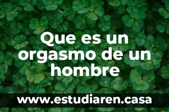 Que es un orgasmo de un hombre
