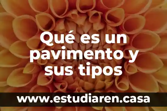 Qué es un pavimento y sus tipos