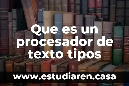 Que es un procesador de texto tipos