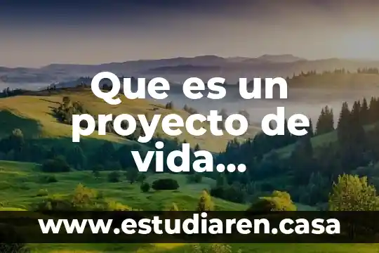 Que es un proyecto de vida explicacion para niños