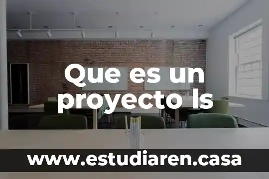 Que es una licitacion de proyecto 7 Que es un proyecto ls