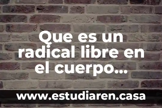 Que es un radical libre en el cuerpo humano