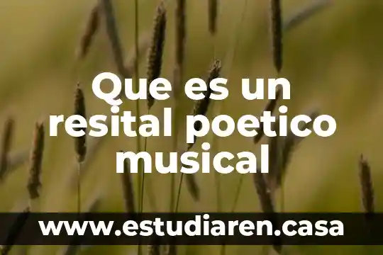 Que es ensayo poetico 4 Que es un resital poetico musical