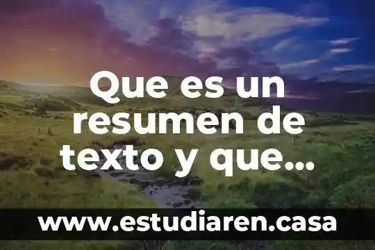 Que es un resumen de texto y que tecnicas existen