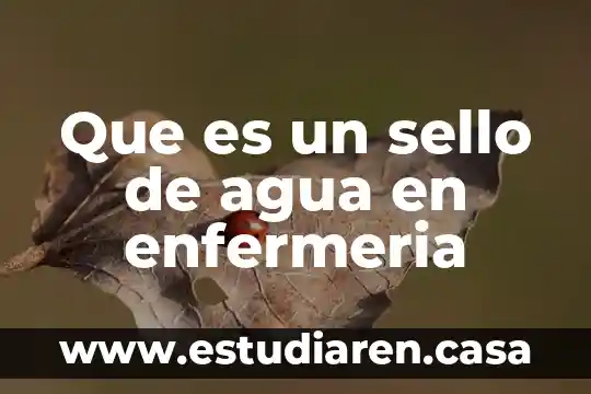 Que es un sello de agua en enfermeria