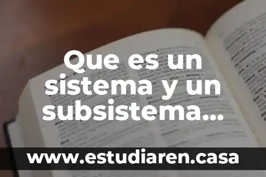 Que es un sistema y un subsistema yahoo