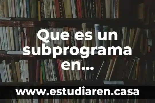 Que es el reemplazo con programacion dinamica 7 Que es un subprograma en programacion