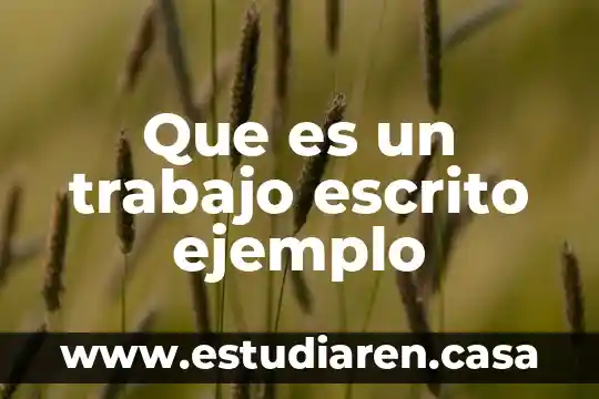 Que es un trabajo escrito ejemplo