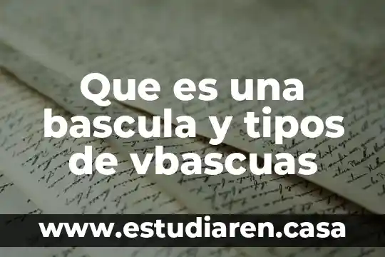 Que es una bascula y tipos de vbascuas