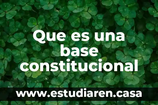 Que es una base constitucional