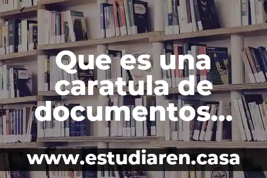 Que es una caratula de documentos para expedientes