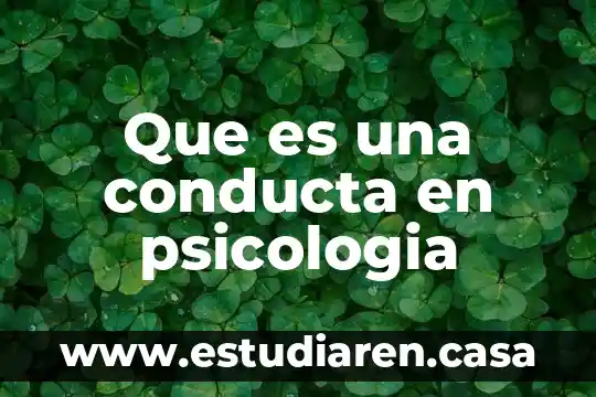 Que es una conducta en psicologia