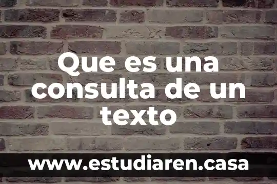 Que es una consulta de un texto