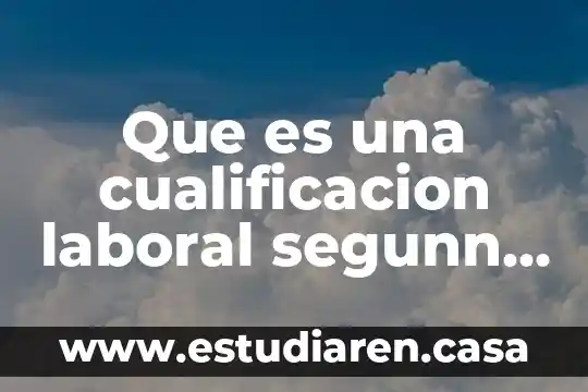 Que es un contexto con autor 6 Que es una cualificacion laboral segunn el autor