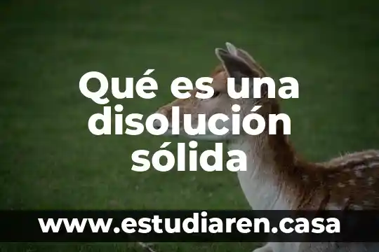 Qué es una disolución sólida