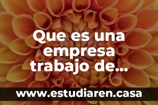 Que es una empresa trabajo de investigacion